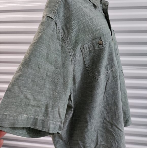 Woolrich | Green Button Down Short Sleeve Shirt men's Size XXL - Picture 11 of 14